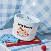 Uncovered cartoon desktop trash can, mini trash can on the table, creative home living room coffee table, small wastebasket storage bucket details Picture
